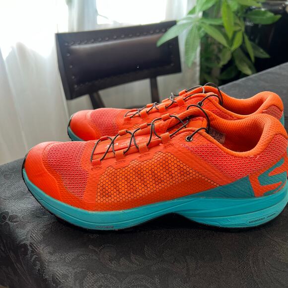 Salomon hiking shoes orange and teal size 8.5 men - Picture 9 of 12